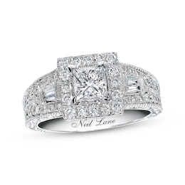 Neil Lane Princess-cut Diamond Engagement Ring 1-3/4ct tw 14K White Gold