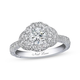 Neil Lane Round Diamond Engagement Ring 1-3/8ct tw 14K White Gold Size 5.5