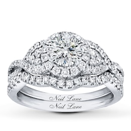 Neil Lane Round Diamond Bridal Set 1-3/8ct tw 14K White Gold