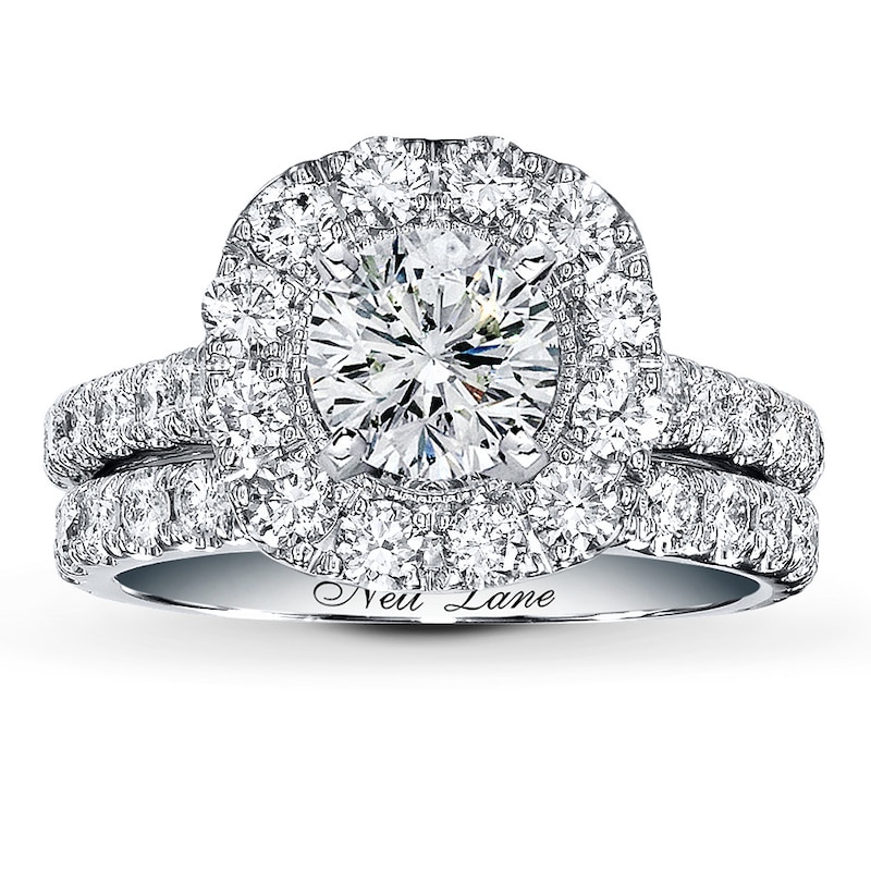 Neil Lane Round Diamond Bridal Set 3-3/8ct tw 14K White Gold