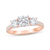 Thumbnail Image 1 of Lab-Grown Diamonds by KAY Round-Cut Three-Stone Engagement Ring 2 ct tw 14K Rose Gold