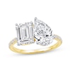 Thumbnail Image 0 of Toi et Moi Emerald-Cut & Pear-Shaped Lab-Grown diamond Engagement Ring 4-1/4 ct tw 14K Yellow Gold