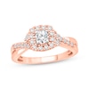 Thumbnail Image 0 of Round-Cut Diamond Halo Engagement Ring 3/4 ct tw 14K Rose Gold