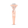 Thumbnail Image 1 of Round-Cut Diamond Halo Engagement Ring 3/4 ct tw 14K Rose Gold