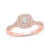 Thumbnail Image 0 of Round-Cut Diamond Double Halo Engagement Ring 3/8 ct tw 10K Rose Gold