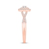 Thumbnail Image 1 of Round-Cut Diamond Double Halo Engagement Ring 3/8 ct tw 10K Rose Gold