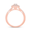 Thumbnail Image 2 of Round-Cut Diamond Double Halo Engagement Ring 3/8 ct tw 10K Rose Gold