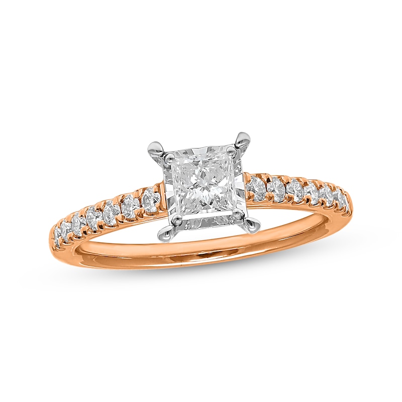 Princess-Cut Diamond Engagement Ring 5/8 ct tw 14K Rose Gold