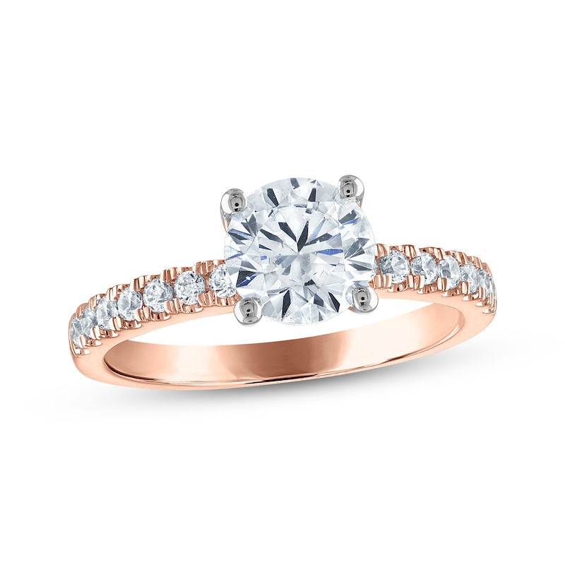 Main Image 1 of Round-Cut Diamond Engagement Ring 1-3/4 ct tw 14K Rose Gold