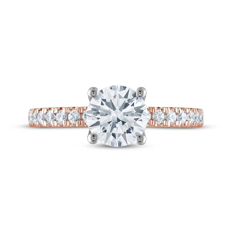 Main Image 3 of Round-Cut Diamond Engagement Ring 1-3/4 ct tw 14K Rose Gold