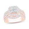 Thumbnail Image 1 of Princess-Cut Diamond Quad Halo Engagement Ring 2 ct tw 14K Rose Gold