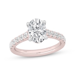 Lab-Created Diamonds by KAY Oval-Cut Engagement Ring 2-1/2 ct tw 14K Rose Gold