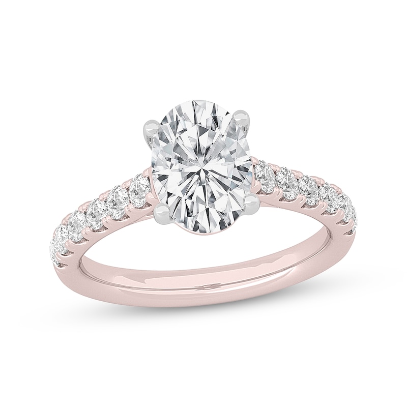 Lab-Created Diamonds by KAY Oval-Cut Engagement Ring 2-1/2 ct tw 14K Rose Gold