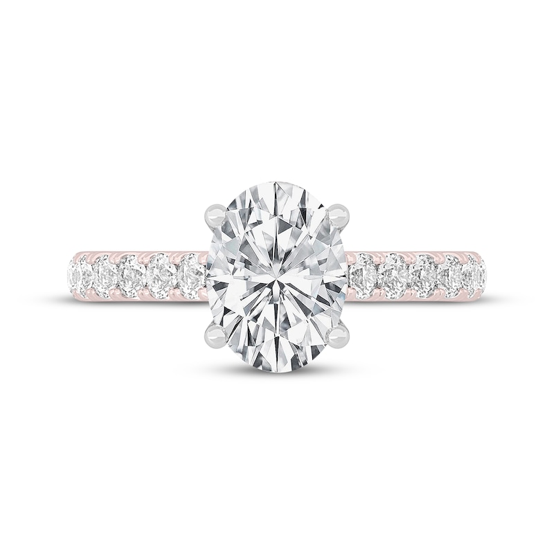 Main Image 3 of Lab-Grown Diamonds by KAY Oval-Cut Engagement Ring 2-1/2 ct tw 14K Rose Gold