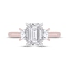 Thumbnail Image 3 of Lab-Grown Diamonds by KAY Emerald & Trapezoid-Cut Three-Stone Engagement Ring 4-1/6 ct tw 14K Rose Gold