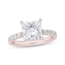 Lab-Grown Diamonds by KAY Princess-Cut Engagement Ring 3-7/8 ct tw 14K Rose Gold