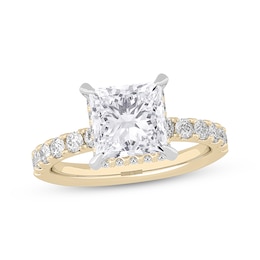 Now + Forever Lab-Grown Diamonds Princess-Cut Engagement Ring 3-7/8 ct tw 14K Yellow Gold