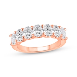 Lab-Grown Diamonds by KAY Oval-Cut Seven-Stone Anniversary Ring 2 ct tw 14K Rose Gold