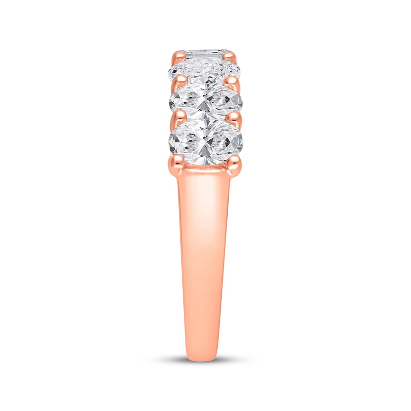 Main Image 2 of Lab-Grown Diamonds by KAY Oval-Cut Seven-Stone Anniversary Ring 2 ct tw 14K Rose Gold