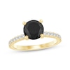 Thumbnail Image 0 of Round-Cut Black & White Diamond Engagement Ring 2-1/5 ct tw 14K Yellow Gold