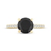 Thumbnail Image 2 of Round-Cut Black & White Diamond Engagement Ring 2-1/5 ct tw 14K Yellow Gold