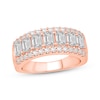 Thumbnail Image 1 of Lab-Grown Diamonds by KAY Emerald-Cut & Round-Cut Anniversary Ring 2-1/2 ct tw 14K Rose Gold