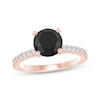 Thumbnail Image 0 of Round-Cut Black & White Diamond Engagement Ring 2-1/5 ct tw 14K Rose Gold