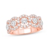 Thumbnail Image 1 of Now + Forever Lab-Grown Diamonds Five-Stone Halo Anniversary Ring 2 ct tw 14K Rose Gold