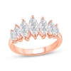 Thumbnail Image 1 of Lab-Grown Diamonds by KAY Marquise-Cut Seven-Stone Anniversary Ring 2 ct tw 14K Rose Gold