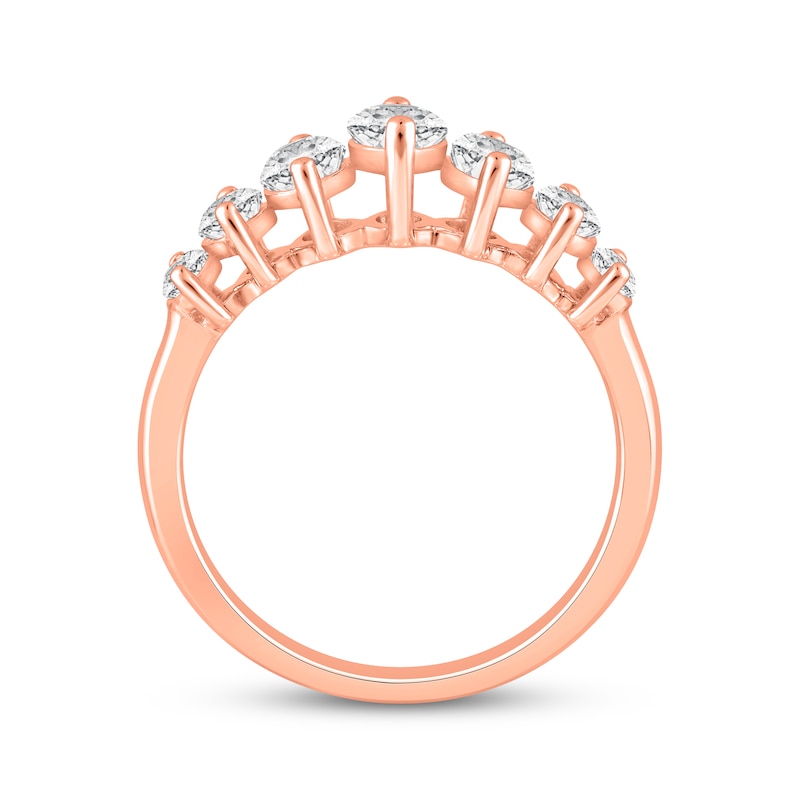 Main Image 3 of Lab-Grown Diamonds by KAY Marquise-Cut Seven-Stone Anniversary Ring 2 ct tw 14K Rose Gold