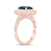 Thumbnail Image 1 of Octagon-Cut London Blue Topaz & Diamond Double Halo Engagement Ring 7/8 ct tw 14K Rose Gold