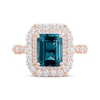 Thumbnail Image 2 of Octagon-Cut London Blue Topaz & Diamond Double Halo Engagement Ring 7/8 ct tw 14K Rose Gold