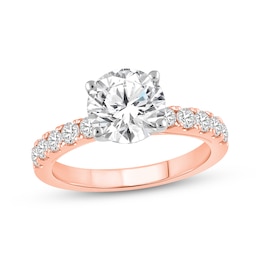 Now + Forever Lab-Grown Diamonds Round-cut Engagement Ring 2-1/2 ct tw 14K Rose Gold