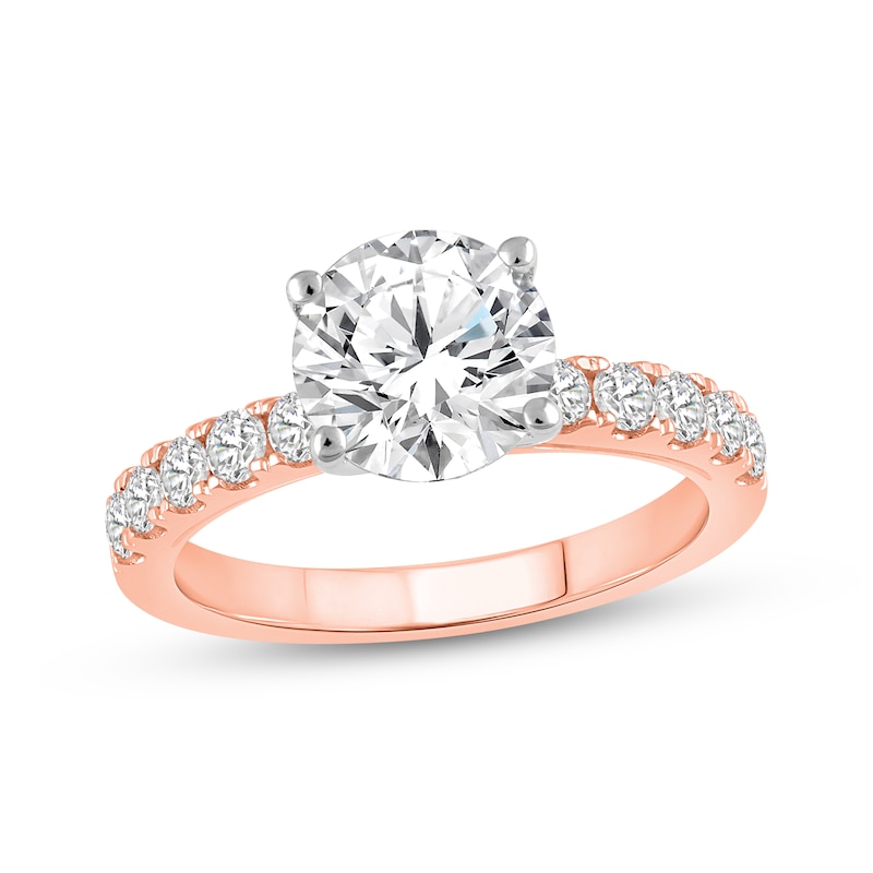 Main Image 1 of Lab-Grown Diamonds by KAY Round-cut Engagement Ring 2-1/2 ct tw 14K Rose Gold