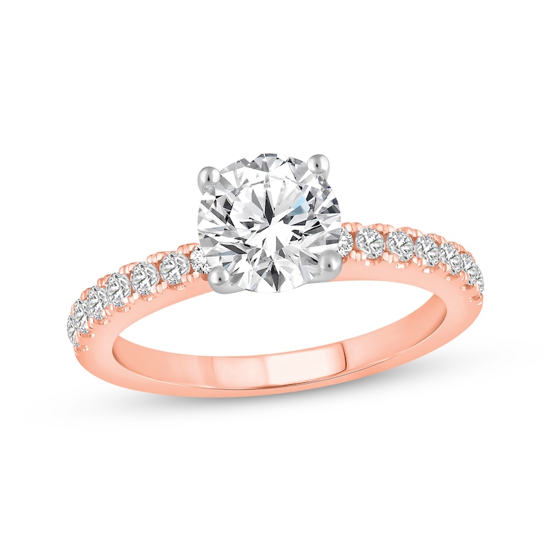 Lab-Grown Diamonds by KAY Round-Cut Engagement Ring 1-7/8 ct tw 14K Rose Gold