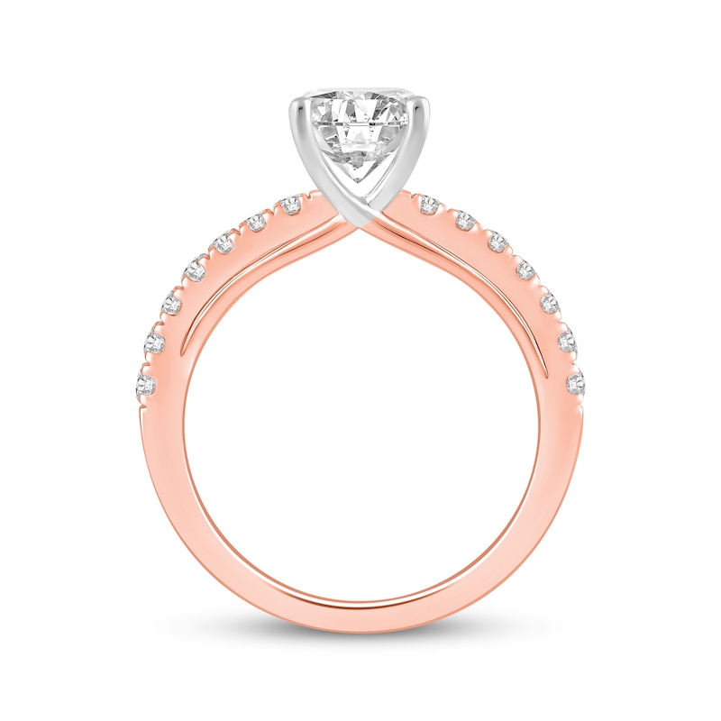 Lab-Grown Diamonds by KAY Round-Cut Engagement Ring 1-7/8 ct tw 14K Rose Gold