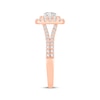 Thumbnail Image 2 of Now + Forever Lab-Grown Diamonds Round-Cut Double Cushion Halo Engagement Ring 1 ct tw 14K Rose Gold