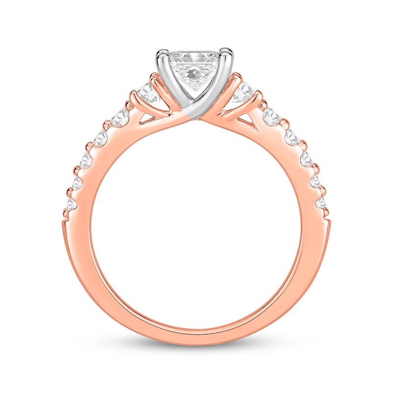 Main Image 3 of Lab-Grown Diamonds by KAY Princess-Cut Engagement Ring 1-1/2 ct tw 14K Rose Gold