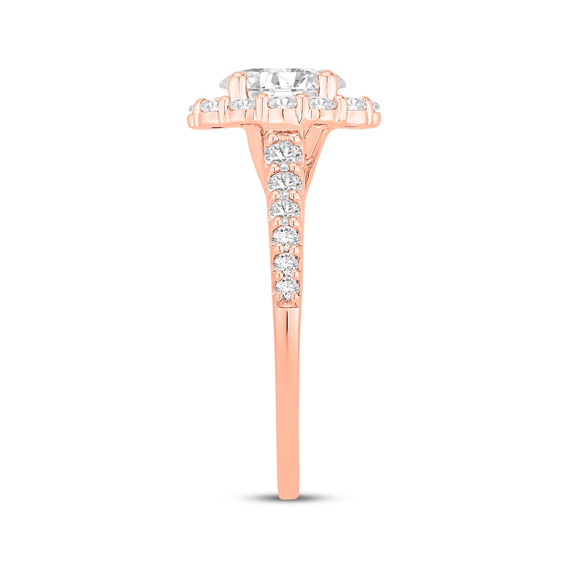 Main Image 2 of Lab-Grown Diamonds by KAY Oval-Cut Halo Engagement Ring 1-3/4 ct tw 14K Rose Gold