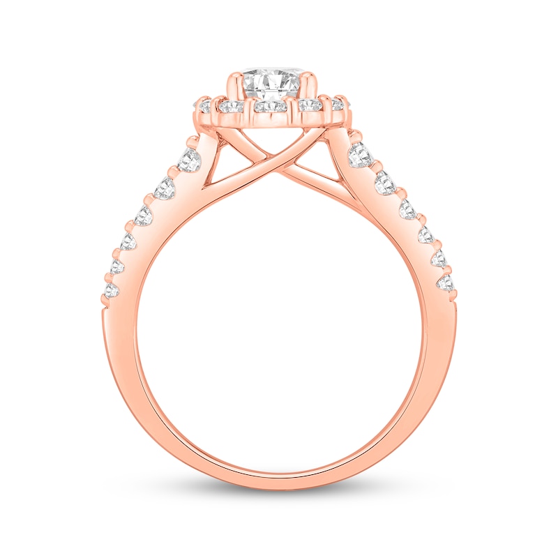 Main Image 3 of Lab-Grown Diamonds by KAY Oval-Cut Halo Engagement Ring 1-3/4 ct tw 14K Rose Gold