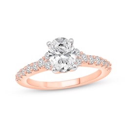 Now + Forever Lab-Grown Diamonds Oval-Cut Engagement Ring 2 ct tw 14K Rose Gold