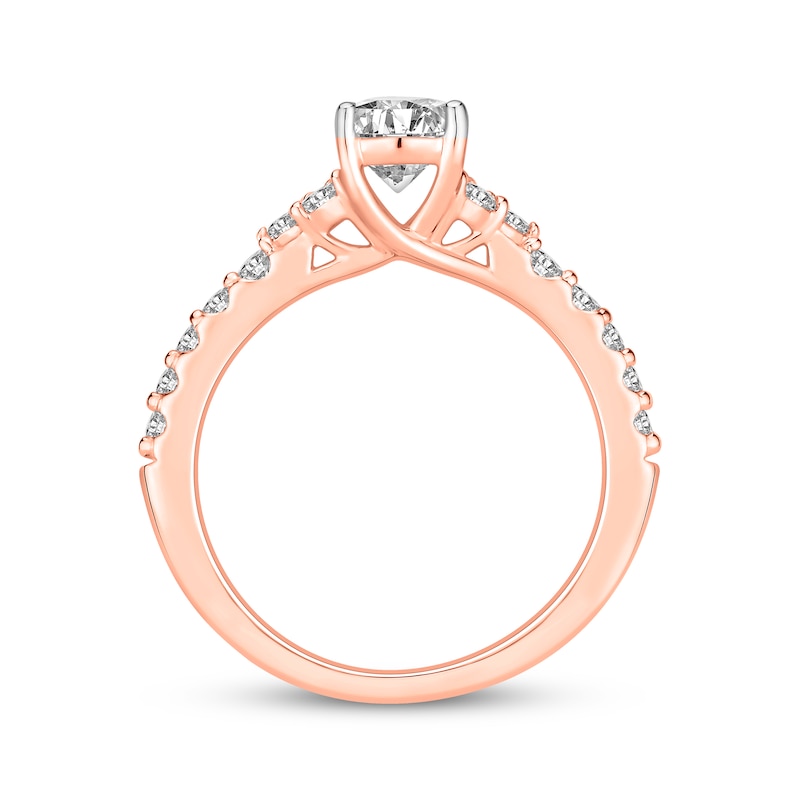 Main Image 3 of Lab-Grown Diamonds by KAY Oval-Cut Engagement Ring 2 ct tw 14K Rose Gold