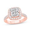 Thumbnail Image 1 of Lab-Grown Diamonds by KAY Princess-Cut Cushion Halo Engagement Ring 2-3/4 ct tw 14K Rose Gold