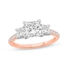 Thumbnail Image 0 of Lab-Grown Diamonds by KAY Princess-Cut Three-Stone Engagement Ring 2-1/5 ct tw 14K Rose Gold