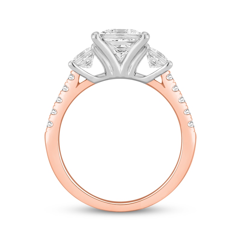 Lab-Grown Diamonds by KAY Princess-Cut Three-Stone Engagement Ring 2-1/5 ct tw 14K Rose Gold