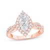 Thumbnail Image 0 of Lab-Created Diamonds by KAY Marquise-Cut Halo Engagement Ring 1-1/2 ct tw 14K Rose Gold