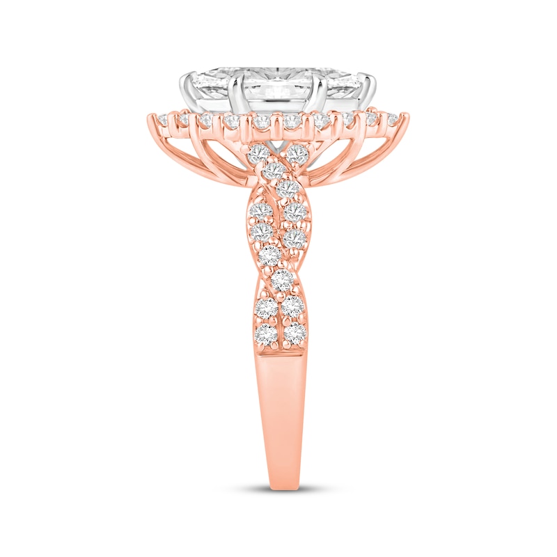 Lab-Created Diamonds by KAY Marquise-Cut Halo Engagement Ring 1-1/2 ct tw 14K Rose Gold