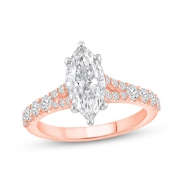 Lab-Created Diamonds by KAY Marquise-Cut Engagement Ring 2 ct tw 14K Rose Gold