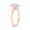 Thumbnail Image 1 of Multi-Diamond Center Marquise Halo Engagement Ring 1/4 ct tw 10K Rose Gold