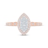 Thumbnail Image 2 of Multi-Diamond Center Marquise Halo Engagement Ring 1/4 ct tw 10K Rose Gold